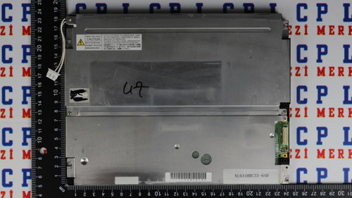 Back side of NL6448BC33-64D LCD with NEC label and connector visible.