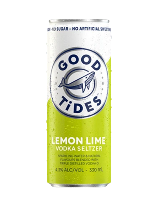GOOD TIDES HARD SELTZER LEMON/LIME CANS 6X4X330ML