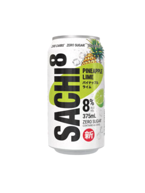 SACHI8 PNEAPPLE LIME ZERO SUGAR CANS 6X4X375ML