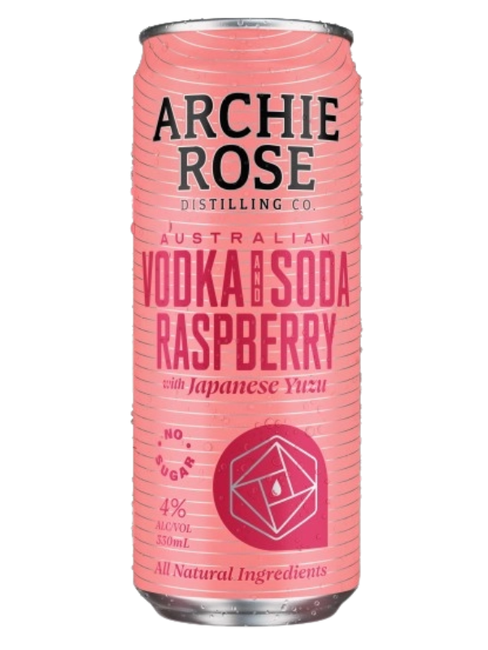 ARCHIE ROSE VODKA & SODA WITH RASPBERRY & YUZU CANS 6X4X330ML