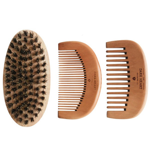 Dark Heart Grooming Beard Brush & Comb Set