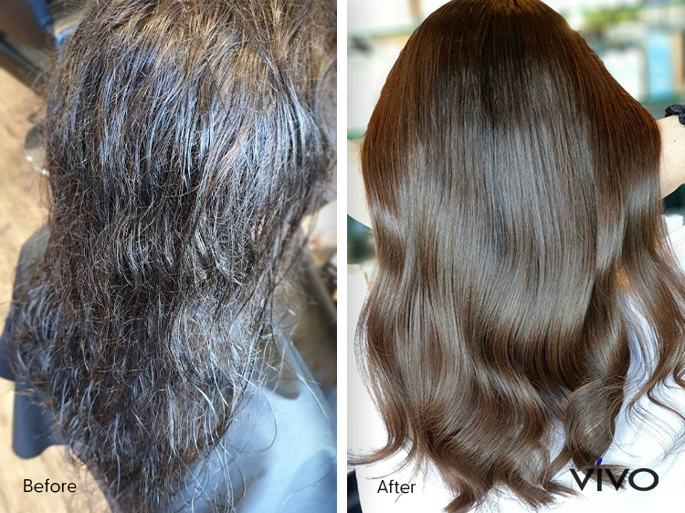kerasilk treatment before and after - vivo salon