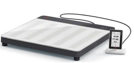 Seca 650 EMR-Validated Flat Scale with ID-Display and Stable Glass Platform, 800 lbs x 0.1 lbs