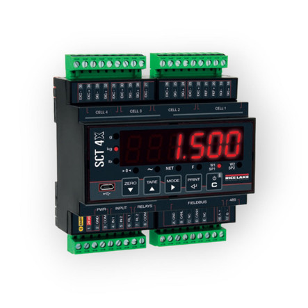 Rice Lake SCT-4X-MODTCP Weight Transmitter on DIN rail, 4 Channel, MODBUS TCP/IP Port