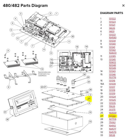 Rice Lake Weighing Systems Rice Lake Back Plate Gasket, 480/482, 131344		 