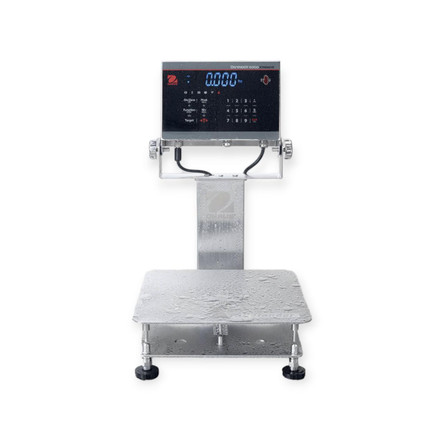 Used OHAUS Defender 6000 i-D61XWE12K1R6 Washdown Bench Scale, 25 lb x 0.002 lb, 12" x 12", NTEP