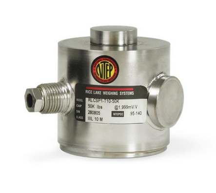 Rice Lake Weighing Systems Rice Lake RLCSP1-T10-100K 100,000 lb Stainless Steel Compression Canister Load Cell, NTEP