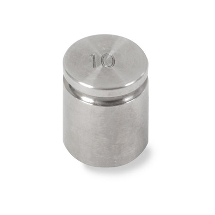 Troemner 10 g Stainless Steel Cylindrical Weight, Traceable Certificate, NIST Class F