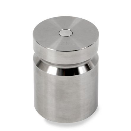 Troemner 2000 g Stainless Steel Cylindrical Weight, Traceable Certificate, NIST Class F