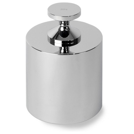 Troemner 20 kg Stainless Steel Cylindrical Screw Knob Weight, No Certificate, ASTM Class 4