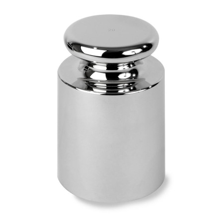 Troemner 20 kg Stainless Steel Cylindrical Screw Knob Weight, NVLAP Accredited Certificate, OIML Class E1