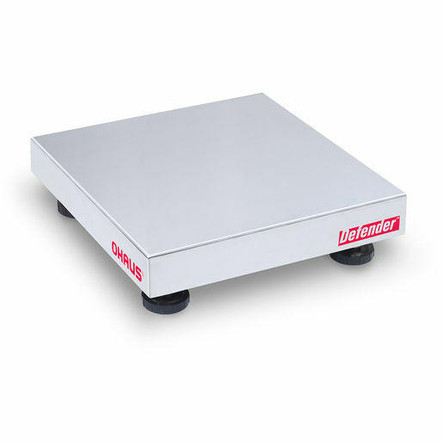 OHAUS D125WQL Defender 5000 Stainless Steel Scale Base, 250 lb x 0.01 lb, 18 x 18, NTEP