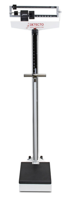 Detecto Cardinal Detecto 449 Mechanical Physician Scale with Height Rod and Handpost, 450 lb x 4 oz