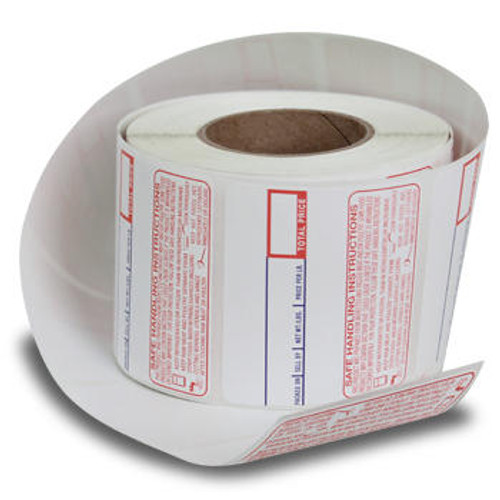 Detecto Cardinal Detecto Labels 6600-3003, Safe Handling, for DL Series, 58mm x 50mm, 500/roll