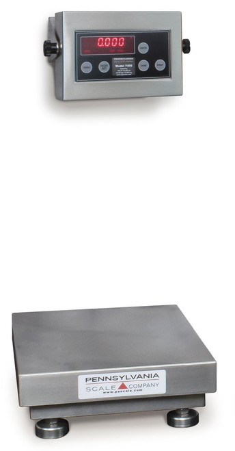 Pennsylvania Scale 6500 Series 7400-SS6500-1212-50 Stainless Steel Washdown Bench Scale, 50 lb x 0.01 lb, NTEP Class III