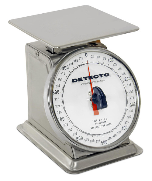 Detecto Cardinal Detecto PT-1000SRK Stainless Steel Top Loading Dial Scale, 1000 g x 5 g 