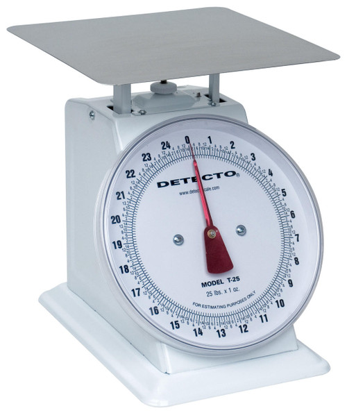 Detecto Cardinal Detecto T-25 Top Loading Dial Scale, 25 lb x 1 oz 