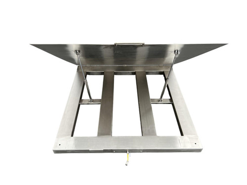  USA Measurements Mr. Reliable Lift Top Stainless Steel Floor Scale, 5' x 5', 20,000 lb x 5 lb, NTEP, LCD Indicator 