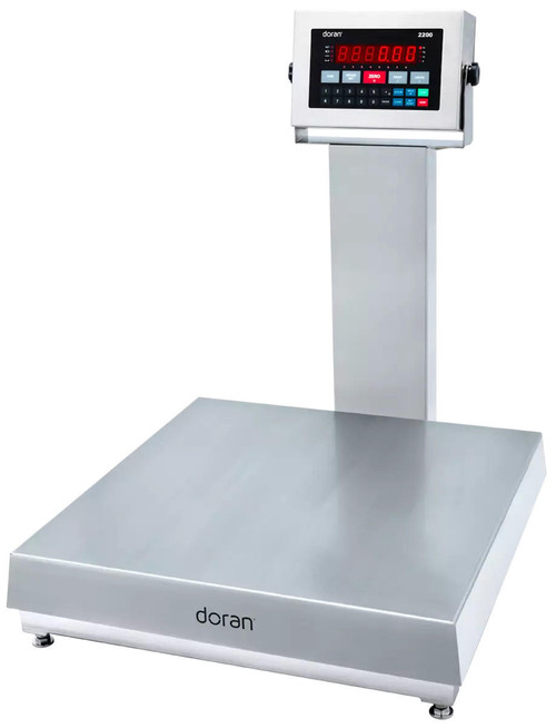 Doran 22500/2424-C20 Stainless Steel Bench Scale, 24"x24" Platform, 500 lb x 0.1 lb, NTEP