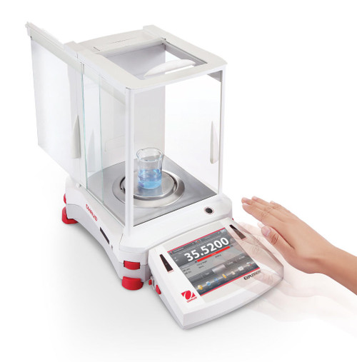 OHAUS EX124/AD Explorer Analytical Balance, 120 g x 0.1 mg, w/ Auto Door