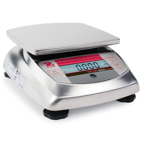 OHAUS Valor 3000 V31XW301 Xtreme Portable Washdown Food Scale, 300 g x .1 g