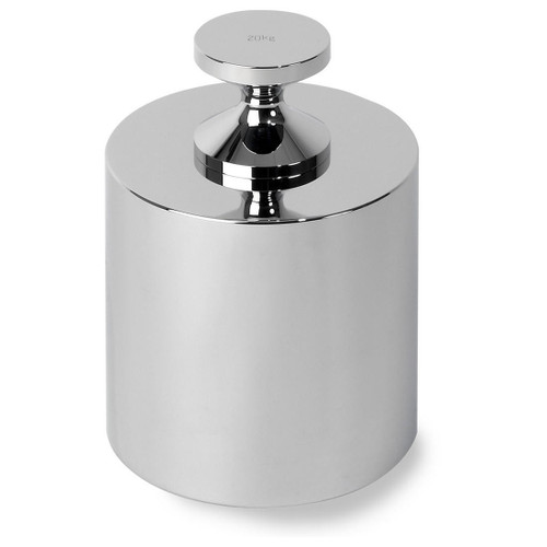 Troemner 20 kg Stainless Steel Cylindrical Screw Knob Weight, Traceable Certificate, ASTM Class 4