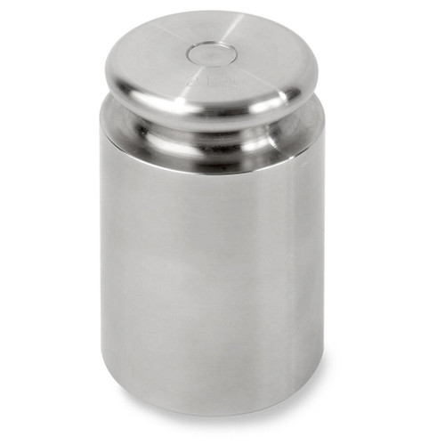 Troemner 2000 g Stainless Steel Cylindrical Screw Knob Weight, No Certificate, ASTM Class 7