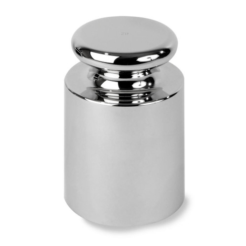 Troemner 20 kg Stainless Steel Cylindrical Screw Knob Weight, No Certificate, OIML Class F1