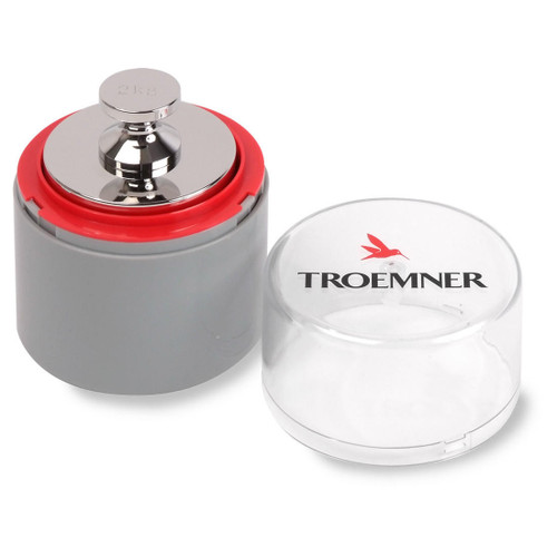 Troemner 2 kg Stainless Steel Cylindrical Screw Knob Weight, NVLAP Accredited Certificate, UltraClass