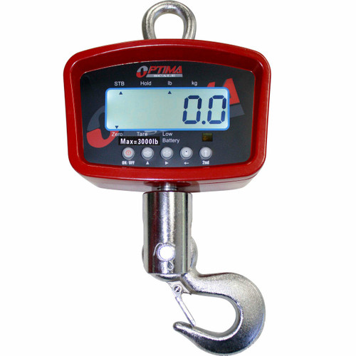 Optima Scale Optima OP-924 Crane Scale w/ LCD Screen, 500 lbs x 0.1 lb