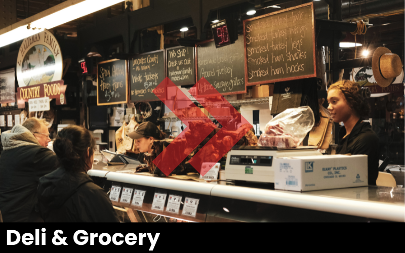 deli and grocery market weighing