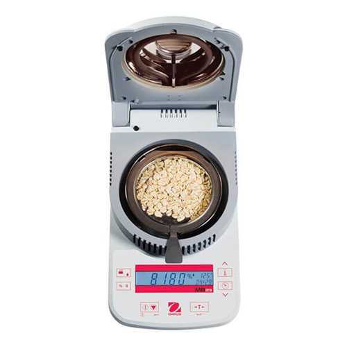 OHAUS MB23 moisture analyzer opened from above