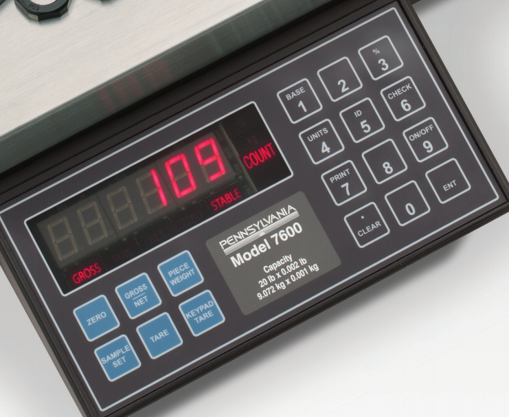 Pennsylvania 7600 series bench scale display and keypad