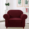  Elegant Jacquard Polyester Spandex Stretch Washable Box Cushion Armchair  Slipcover-Wine Red