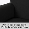 Elegant Jacquard Polyester Spandex Stretch Washable Box Cushion Armchair  Slipcover-Black