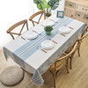 Light Blue High Quality Rectangle Cotton and Linen Tablecloth with Tassels