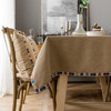 54" x 78" Brown High Quality Rectangle Cotton and Linen Water Resistant Tablecloth 