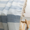 Light Blue High Quality Rectangle Cotton and Linen Tablecloth with Tassels For Dinning Table