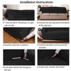 Jacquard  Polyester Spandex Fabric One Piece Box  Cushion Loveseat Slipcovers-Black