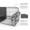 Grey Jacquard Polyester Spandex Fabric Box Cushion Armchair Slipcover