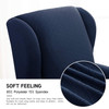 Dark Blue Super Stretch Rhombus Jacquard Spandex Fabric 2 Pieces T-Cushion Wingback Slipcover 