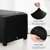 Black Ultra Soft Rhombus Jacquard Polyester Stretch Fabric  Oversized Ottoman Slipcover 
