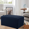 Dark Blue Ultra Soft Rhombus Jacquard Polyester Stretch Fabric  Oversized Ottoman Slipcover 
