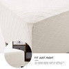 Ivory Ultra Soft Rhombus Jacquard Polyester Stretch Fabric  Oversized Ottoman Slipcover 