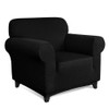 Black Ultra Soft Rhombus Jacquard Polyester Spandex Fabric Box Cushion Armchair Slipcover