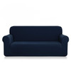 Dark Blue Ultra Soft Rhombus Jacquard Polyester Spandex Fabric Box Cushion Loveseat Slipcover