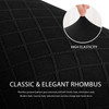 Black Ultra Soft Rhombus Jacquard Polyester Spandex Fabric Box Cushion Loveseat Slipcover
