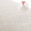 Ivory Ultra Soft Rhombus Jacquard Polyester Spandex Fabric Box Cushion Loveseat Slipcover