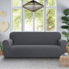 Grey Ultra Soft Rhombus Jacquard Polyester Spandex Fabric Box Cushion Sofa Slipcover