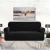 Black Ultra Soft Rhombus Jacquard Polyester Spandex Fabric Box Cushion Sofa Slipcover